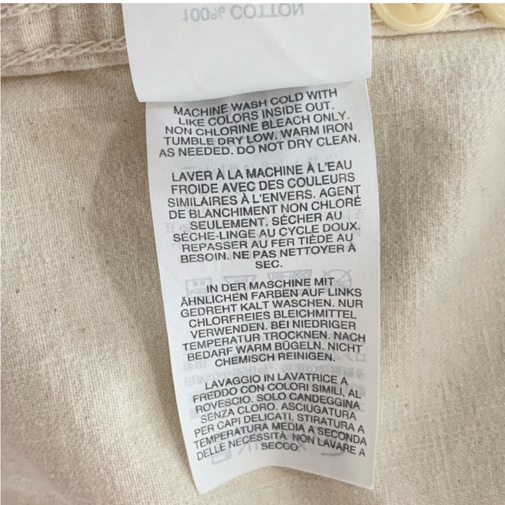 J Crew ecru denim button down shirt gold stars - Picture 7 of 7